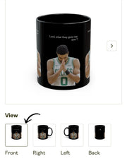 Jayson Tatum Celtics Black Coffee Mug: NBA Fan Gift (11oz, 15oz)