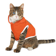 Trendy Orange Pet Hoodie: Soft Polyester Dog Sweatshirt