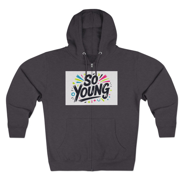 Youthful Unisex Zip Hoodie: Cotton-Blend Spring Fashion
