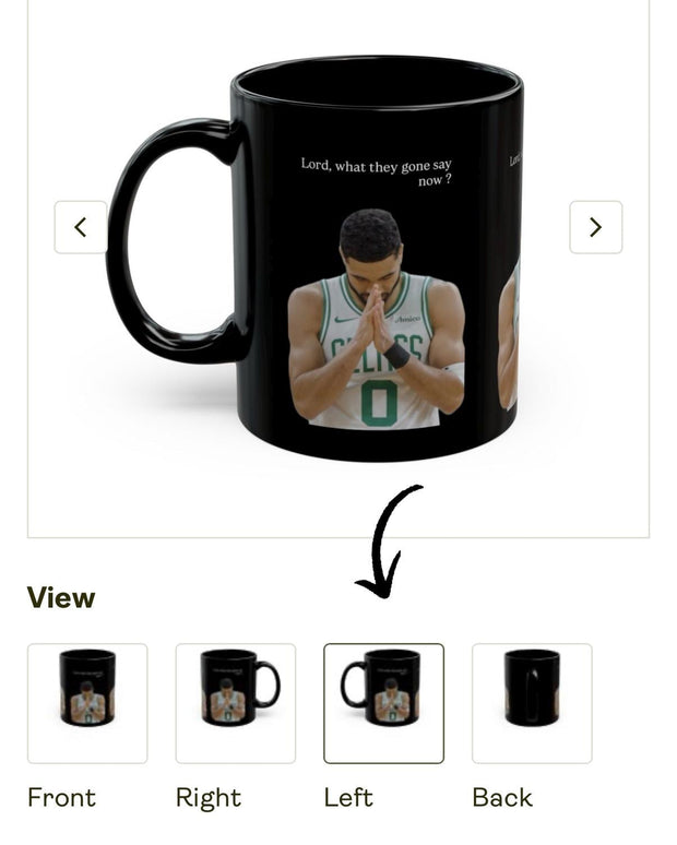 Jayson Tatum Celtics Black Coffee Mug: NBA Fan Gift (11oz, 15oz)