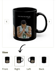 Jayson Tatum Celtics Black Coffee Mug: NBA Fan Gift (11oz, 15oz)