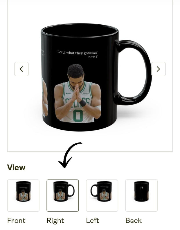 Jayson Tatum Celtics Black Coffee Mug: NBA Fan Gift (11oz, 15oz)