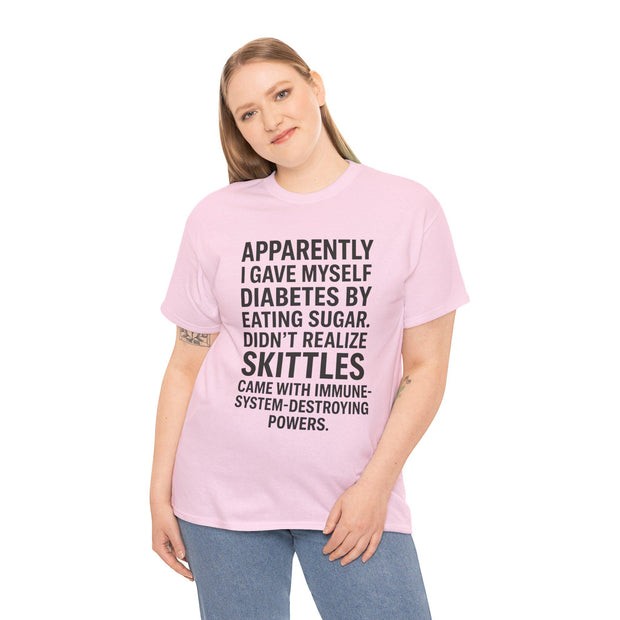 Funny Type 1 Diabetes Awareness T-Shirt: Unisex Heavy Cotton Tee