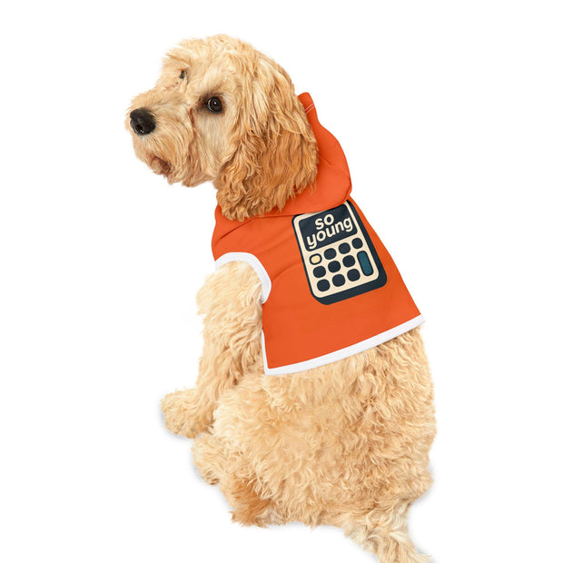Trendy Orange Pet Hoodie: Soft Polyester Dog Sweatshirt