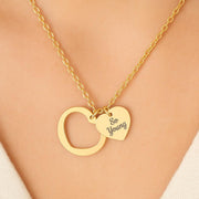 Personalized Heart Necklace: Engraved Stainless Steel Anniversary Jewelry