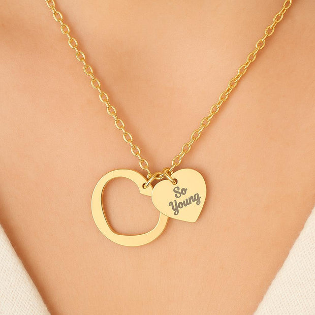 Personalized Heart Necklace: Engraved Stainless Steel Anniversary Jewelry