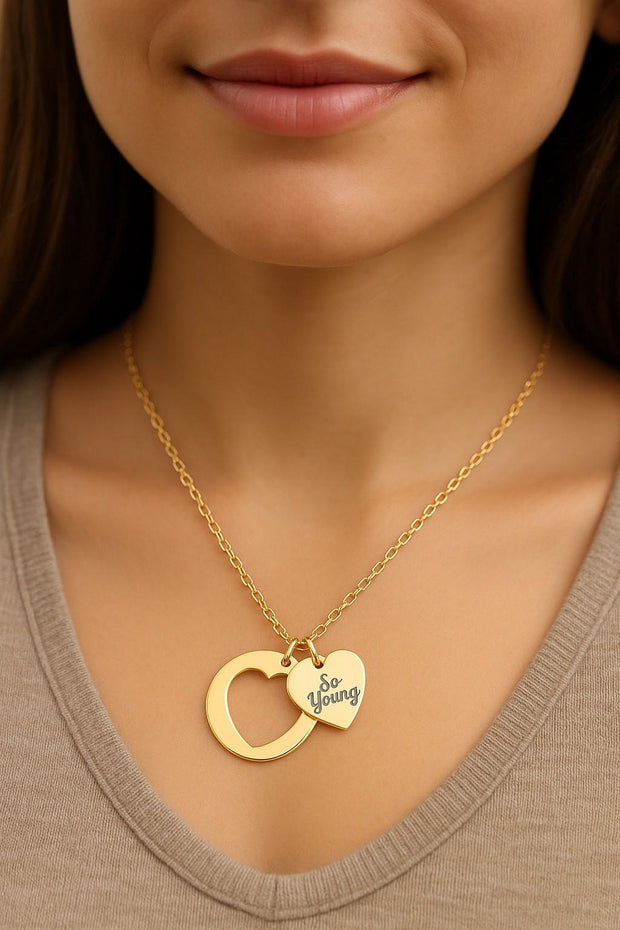 Personalized Heart Necklace: Engraved Stainless Steel Anniversary Jewelry