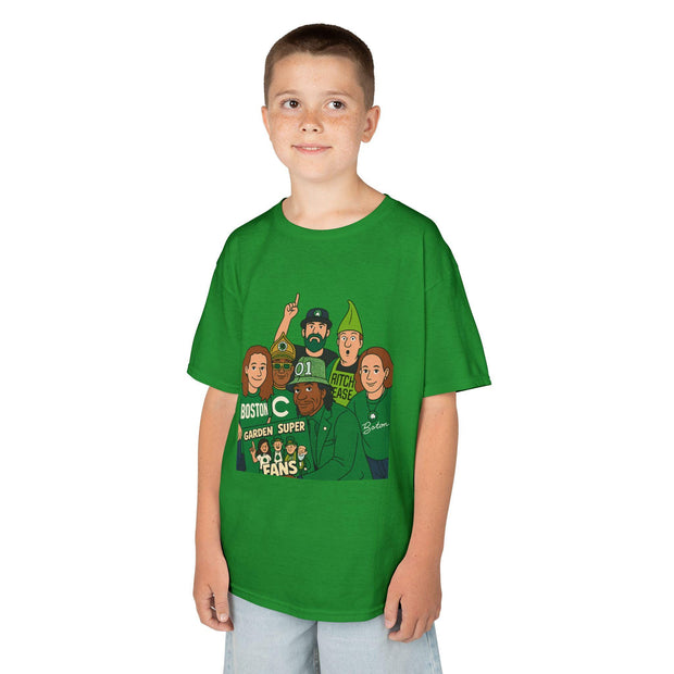 Kids Celtics Shirt: Garden Super Fans, Youth Basketball Tee