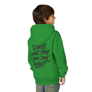 Youth Hooded Sweatshirt with Motivational Quote
