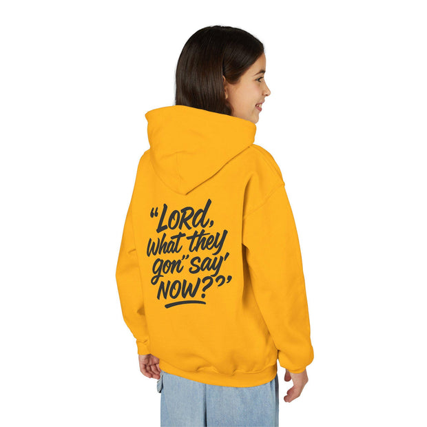Youth Hooded Sweatshirt with Motivational Quote