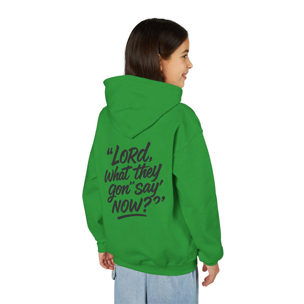 Youth Hooded Sweatshirt with Motivational Quote
