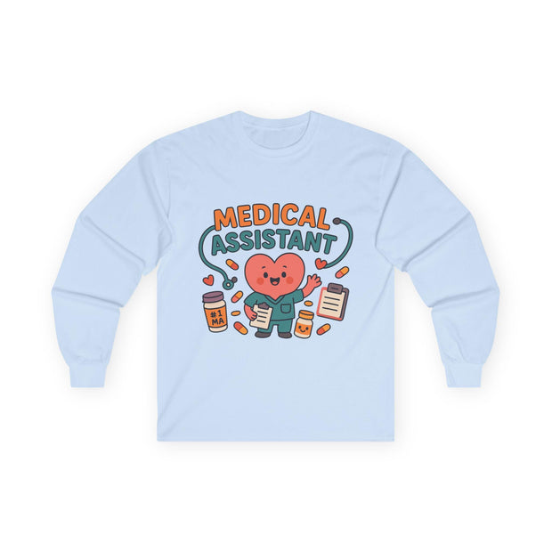 Medical Assistant Long Sleeve Tee, Cute for Work, Unisex Cotton Shirt, Healthcare Professional Top, Long Sleeve T-Shirt