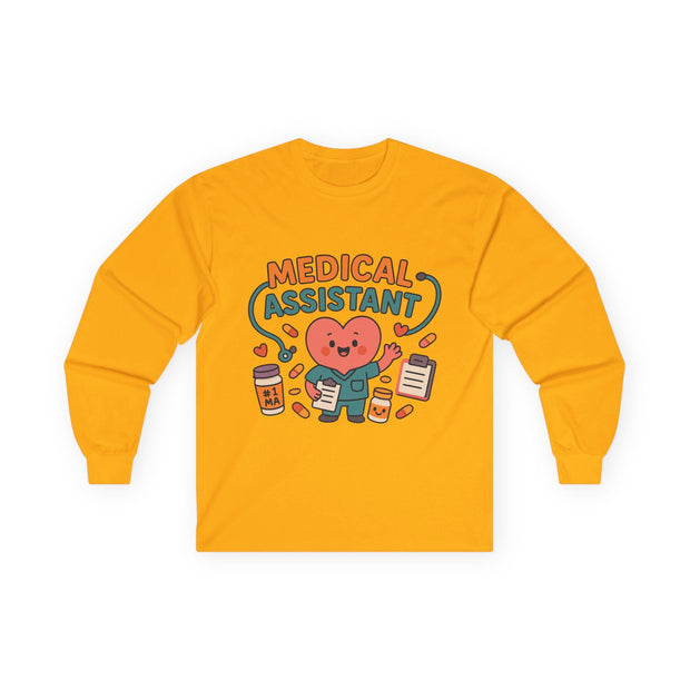 Medical Assistant Long Sleeve Tee, Cute for Work, Unisex Cotton Shirt, Healthcare Professional Top, Long Sleeve T-Shirt