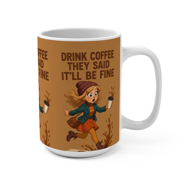 Funny Coffee Mug: Caffeine Lover Gift, 15oz Ceramic Mug