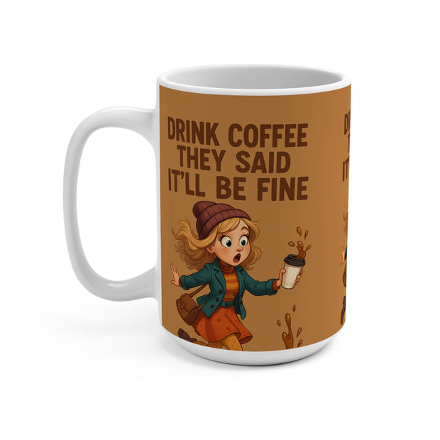 Funny Coffee Mug: Caffeine Lover Gift, 15oz Ceramic Mug