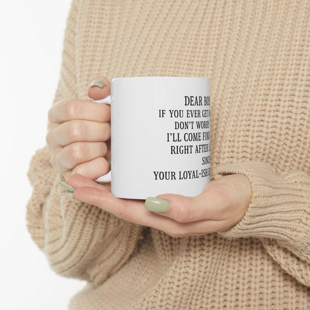 Funny Boss Mug: Office Humor Coffee Cup - Kidnapping Gag Gift