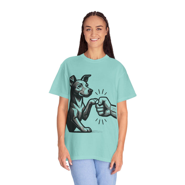 Dog Fist Bump T-Shirt: Garment-Dyed Unisex Tee