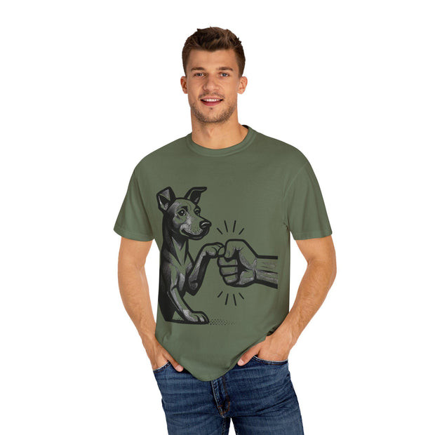 Dog Fist Bump T-Shirt: Garment-Dyed Unisex Tee