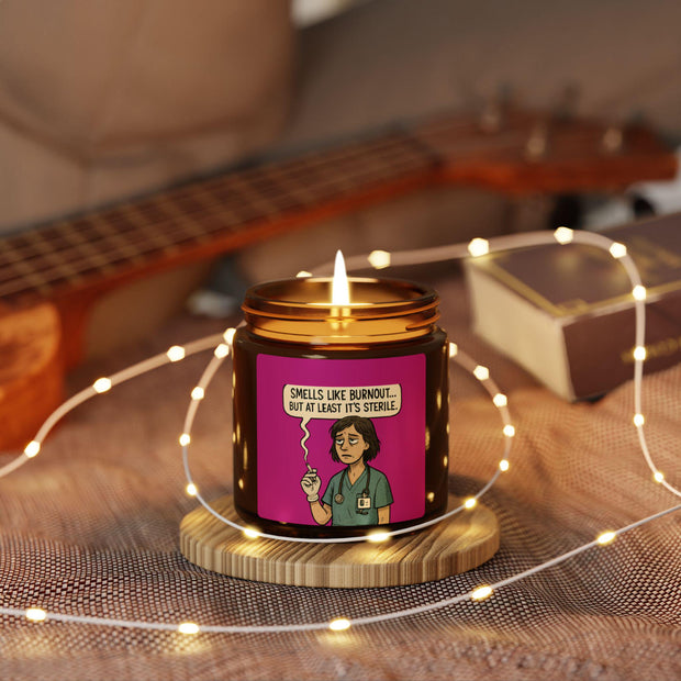 Funny Nursing Gift Soy Candle: Medical Humor, Amber Jar, Scented