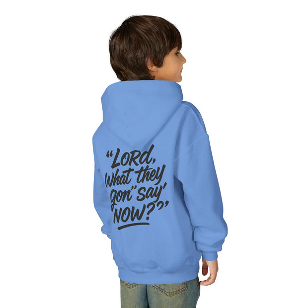 Youth Hooded Sweatshirt with Motivational Quote
