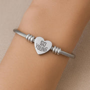 Heart Cuff Bracelet - Engraved Gift for Loved Ones, Personalized Jewelry, Anniversary, Valentine&#39;s Day, Friendship