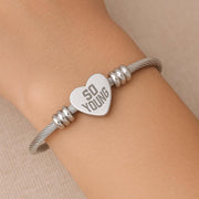 Heart Cuff Bracelet - Engraved Gift for Loved Ones, Personalized Jewelry, Anniversary, Valentine&#39;s Day, Friendship