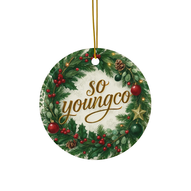 So Youngco Christmas wreath Ceramic ornament | round tree decoration