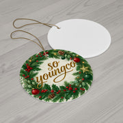 So Youngco Christmas wreath Ceramic ornament | round tree decoration