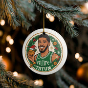 Ceramic Ornament, Celtics NBA Tatum Fan Christmas Tree Decor Gift, Holiday Decoration, Sports Memorabilia