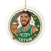 Ceramic Ornament, Celtics NBA Tatum Fan Christmas Tree Decor Gift, Holiday Decoration, Sports Memorabilia