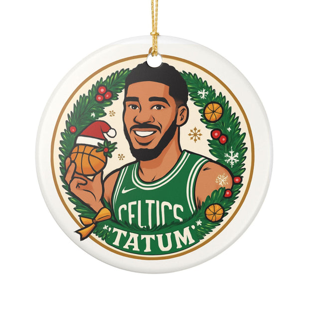 Ceramic Ornament, Celtics NBA Tatum Fan Christmas Tree Decor Gift, Holiday Decoration, Sports Memorabilia