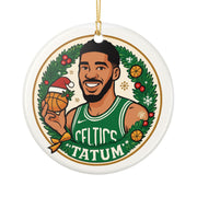 Ceramic Ornament, Celtics NBA Tatum Fan Christmas Tree Decor Gift, Holiday Decoration, Sports Memorabilia
