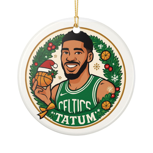 Ceramic Ornament, Celtics NBA Tatum Fan Christmas Tree Decor Gift, Holiday Decoration, Sports Memorabilia