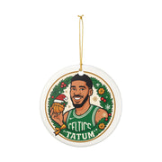 Ceramic Ornament, Celtics NBA Tatum Fan Christmas Tree Decor Gift, Holiday Decoration, Sports Memorabilia