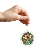 Ceramic Ornament, Celtics NBA Tatum Fan Christmas Tree Decor Gift, Holiday Decoration, Sports Memorabilia
