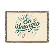 Woven Blanket - So Young Holiday Gift, Festive Soft Throw for Friends and Family, Cozy Winter Home Decor, Christmas Couch Blanket, Seasonal