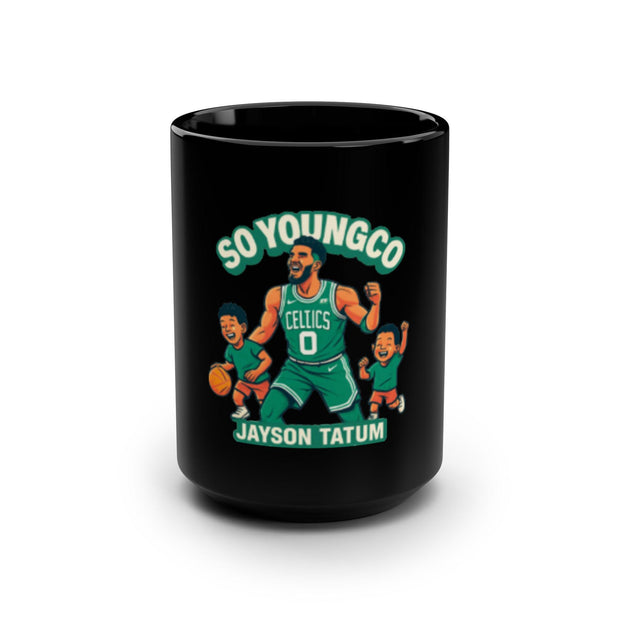 So Young co Jayson Tatum Mug | Black 15oz Celtics Basketball Ceramic