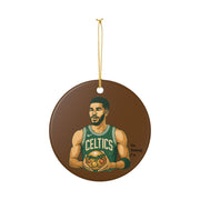 Ceramic Ornament, Jayson Tatum Christmas Decoration, Basketball Fan Gift, Holiday Tree Decor, Sports Lover Ornament, Unique Xmas Gift