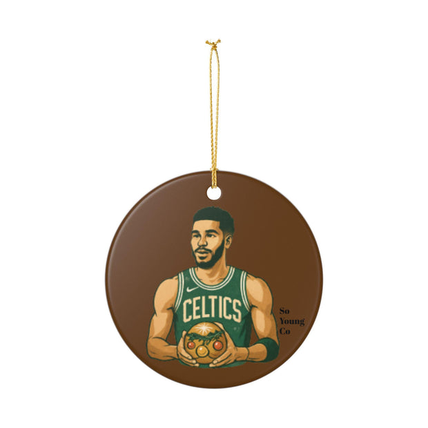 Ceramic Ornament, Jayson Tatum Christmas Decoration, Basketball Fan Gift, Holiday Tree Decor, Sports Lover Ornament, Unique Xmas Gift