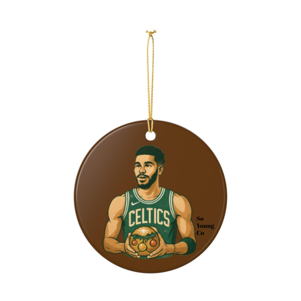 Ceramic Ornament, Jayson Tatum Christmas Decoration, Basketball Fan Gift, Holiday Tree Decor, Sports Lover Ornament, Unique Xmas Gift