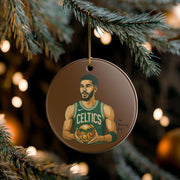 Ceramic Ornament, Jayson Tatum Christmas Decoration, Basketball Fan Gift, Holiday Tree Decor, Sports Lover Ornament, Unique Xmas Gift