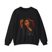 Confident Black Woman Portrait Crewneck Sweatshirt | Illustrated Portrait, Fashion Art