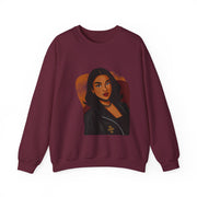 Confident Black Woman Portrait Crewneck Sweatshirt | Illustrated Portrait, Fashion Art