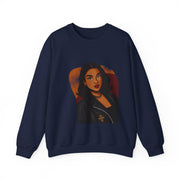Confident Black Woman Portrait Crewneck Sweatshirt | Illustrated Portrait, Fashion Art