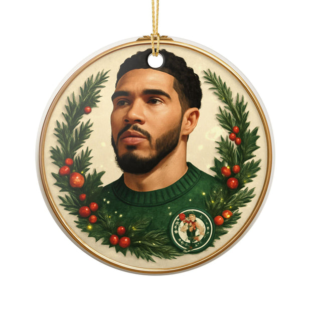 Ceramic Ornament, Jayson Tatum Celtics NBA Christmas Gift, Holiday Decor, Tree Decoration, Sports Fan Gift, Basketball Player Ornament