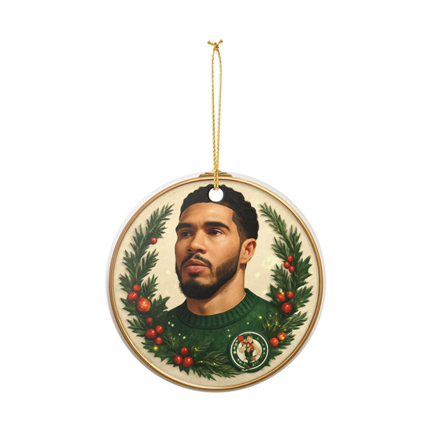 Ceramic Ornament, Jayson Tatum Celtics NBA Christmas Gift, Holiday Decor, Tree Decoration, Sports Fan Gift, Basketball Player Ornament