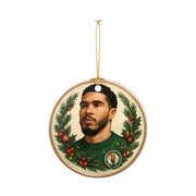 Ceramic Ornament, Jayson Tatum Celtics NBA Christmas Gift, Holiday Decor, Tree Decoration, Sports Fan Gift, Basketball Player Ornament