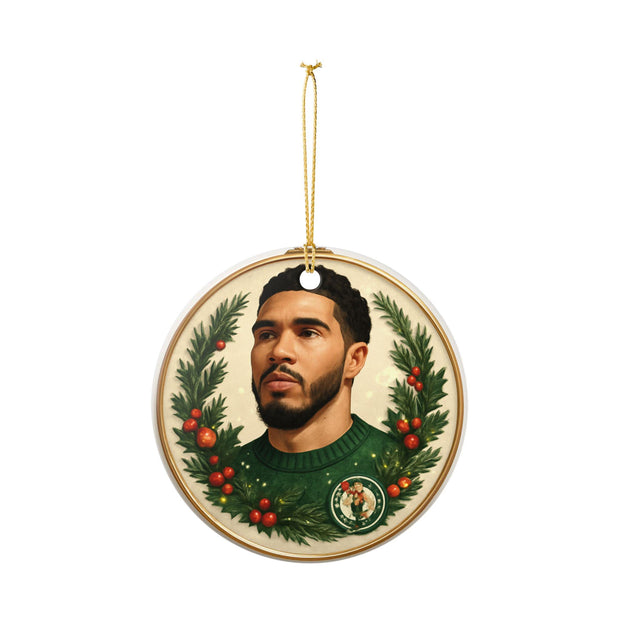 Ceramic Ornament, Jayson Tatum Celtics NBA Christmas Gift, Holiday Decor, Tree Decoration, Sports Fan Gift, Basketball Player Ornament