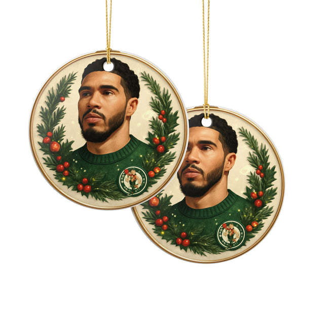 Ceramic Ornament, Jayson Tatum Celtics NBA Christmas Gift, Holiday Decor, Tree Decoration, Sports Fan Gift, Basketball Player Ornament
