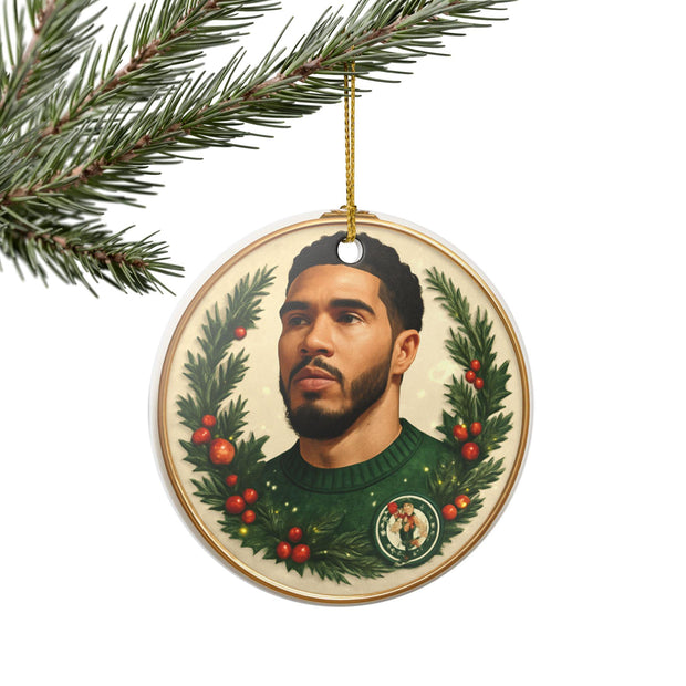 Ceramic Ornament, Jayson Tatum Celtics NBA Christmas Gift, Holiday Decor, Tree Decoration, Sports Fan Gift, Basketball Player Ornament